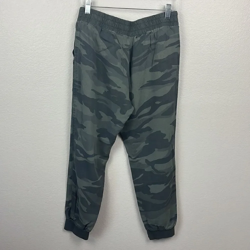 Splendid Lakeside Camo Joggers Army Green High Rise Pull-On Straight Leg Pants S - Picture 7 of 13